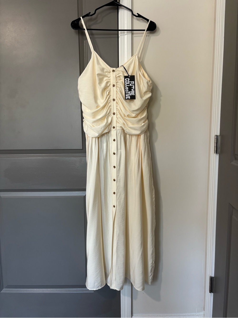 NWT Future Collective Button-Front Midi Dress